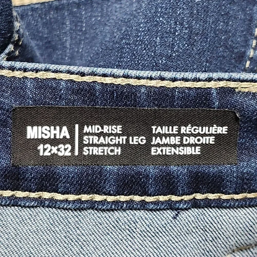 Buffalo David Britton Misha Jeans Womens 12x32 (34x32) Mid Straight Leg Stretch‎